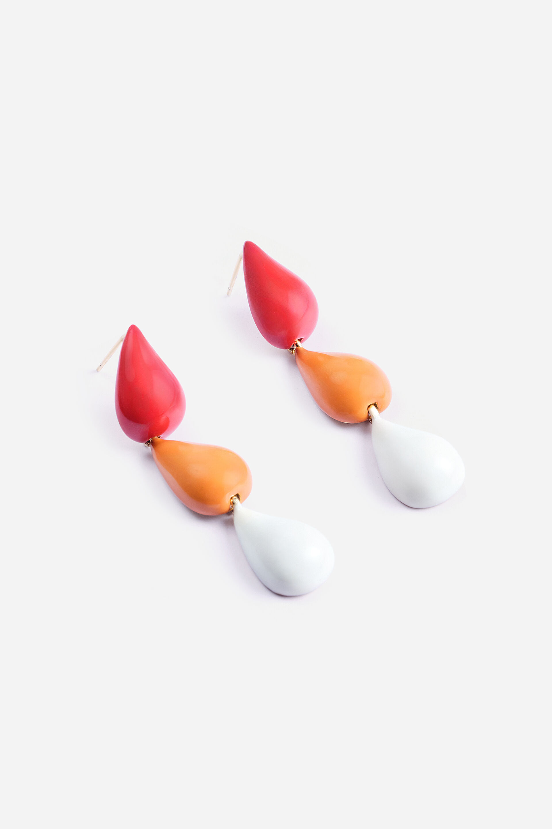 Multi-coloured Enamel Drop Earrings, , image 2